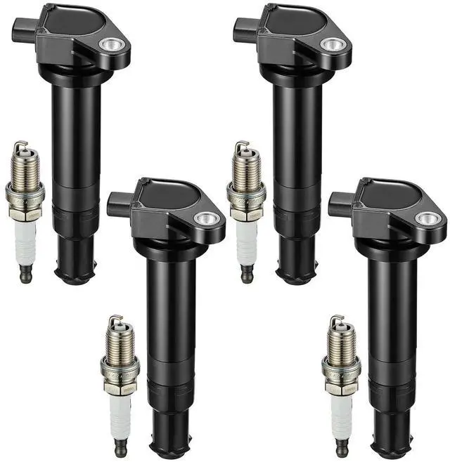 Main image of 4 Ignition Coils & 4 Spark Plugs - for Hyundai Accent, for Kia Rio/Rio5, for Kia Attitude 1.4L 1.6L L4 2006-2011 - Repl UF499/7090