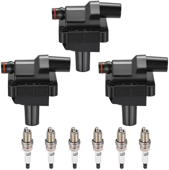 Main image of 3-Pack UF137 Ignition Coils & 6-Pack 6341 Spark Plugs Kit Compatible with Mercedes-Benz C280 1994-1997, C36 AMG 1995-1997, E320 1994-1997, S320 SL320 1994-1996, 300CE 300E 300TE 1993