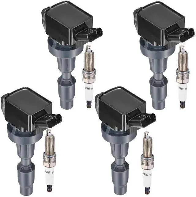 Main image of 4 Ignition Coils & 4 Spark Plugs - for Hyundai Elantra/Kona/Veloster/Tucson, for Kia Optima/Soul/Forte 1.6L L4 2015-2020 - Repl UF817/97080