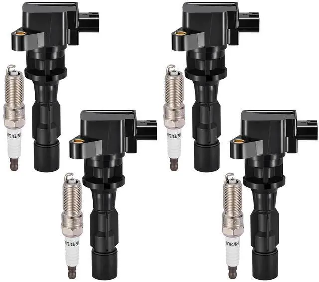 Main image of 4-Pack UF604 Ignition Coils & 5019 Spark Plugs Kit Compatible with Mazda 5 2008-2010 2012-2015, 2.3L 2.5L L4 - Replaces 1788386 5C1742 9212174 C753 E1104 GN10623 LF2L18100 LF2L18100A & more
