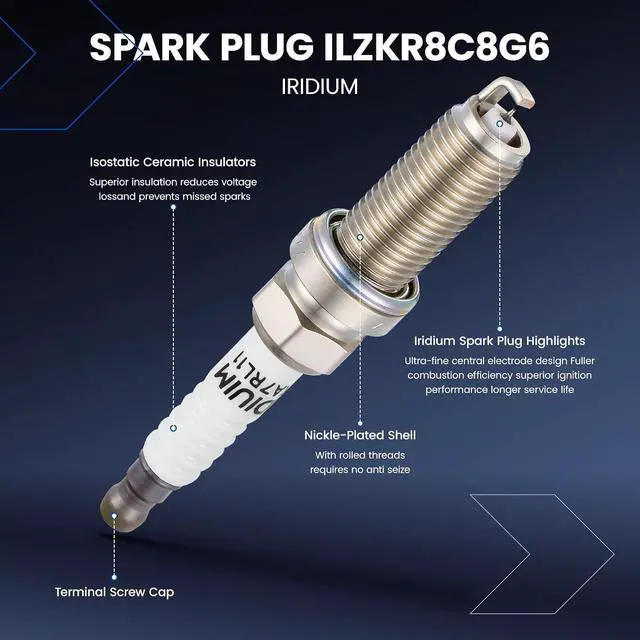 Alt view image 4 of 7 - 4 Ignition Coils & 4 Spark Plugs - for Hyundai Elantra/Kona/Veloster, for Kia Forte/Soul 2.0L L4 2017-2020 - Repl UF816/ILZKR8C8G