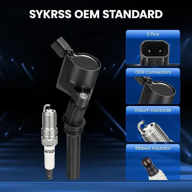Alt view image 3 of 7 - Ignition Coils Pack (8 Coils DG508+8 Iridium Spark Plugs sp479)Cure Misfires & Rough Idle for Ford F-150 / Mustang/Expedition/E-Series (5.4L/4.6L V8)Direct OE Replacements SP493 DG481