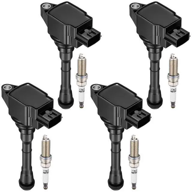 Main image of 4-Pack UF659 Ignition Coils & 91215 Spark Plugs Kit Compatible with Nissan Juke 2011-2017, 1.6L L4 - Replaces 224481KC0A GN10614 C1807 DILKAR7C9H 224011KC1C