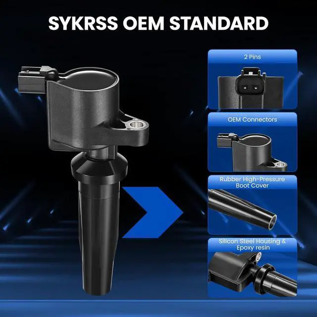 Alt view image 3 of 7 - 4 Ignition Coils Pack Fix Misfires for Ford Escape/Focus/Transit Connect & Mazda 3/6/Tribute & Mercury Mariner (2.0L/2.3L L4) Repl. DG504/4M5Z12029BB