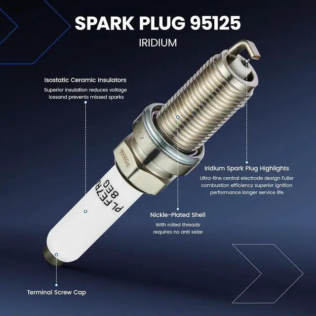 Alt view image 5 of 7 - Set of 4 Ignition Coil Pack UF716 and Iridium Spark Plugs LFER7BHX Compatible with Audi A3 A4 A5 A6 TT Q5 Q7 S3 S4 Compatible with Volkswagen Beetle Golf Jetta Passat Replace UF765 UF771
