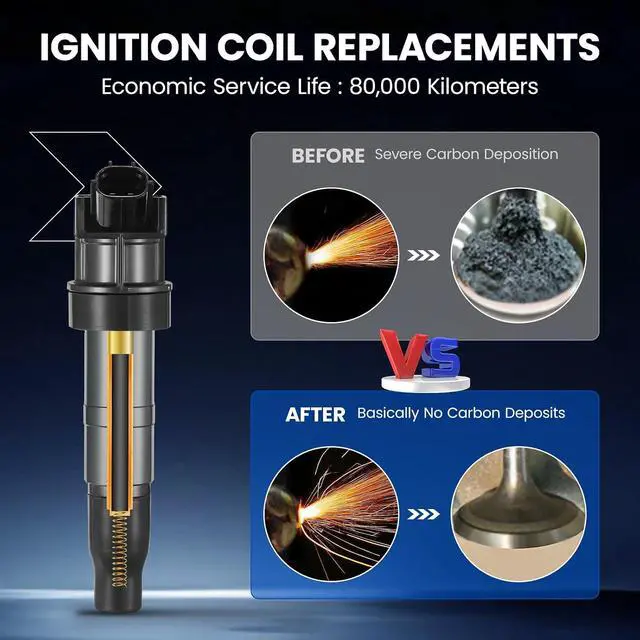 Alt view image 5 of 7 - 4 Ignition Coils Pack Fix Misfires for Kia Sorento/Forte/Optima/Sportage/Borrego/Rondo & Hyundai Sonata/Santa Fe/Tucson/Genesis (2.0L/2.4L/4.6L) Repl. UF611/C1667/C1669