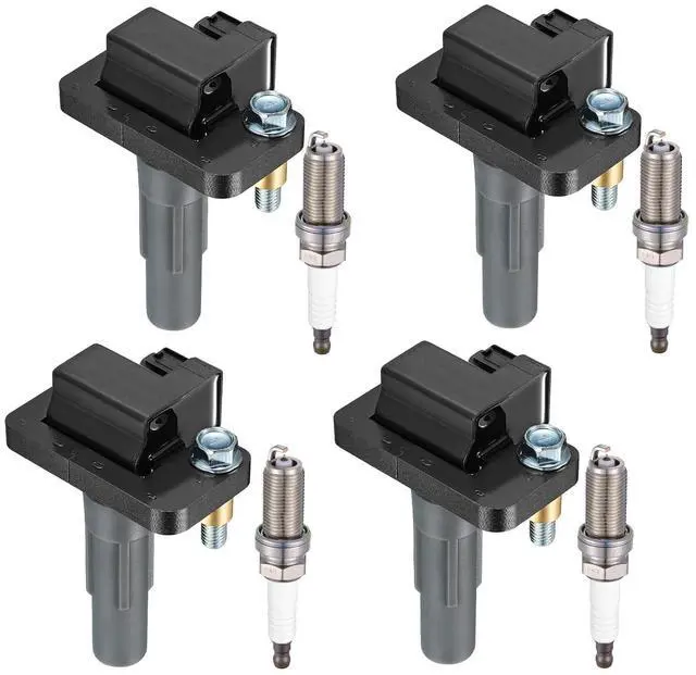 Main image of 4 Ignition Coils & 4 Iridium Spark Plugs UF665 93893 for Subaru | Fits 2.5L: WRX STI(13-18),WRX(13-14),Impreza(11-14),Forester(11-13),Legacy(10-12). OE:22433AA600.Better MPG,Long-lasting