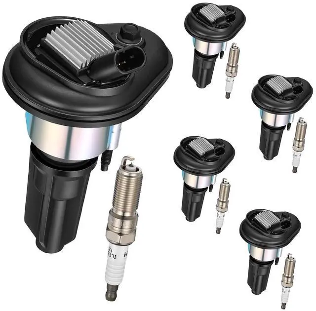 Main image of 5 Ignition Coils & 5 Iridium Spark Plugs UF303 5019 for Chevy GMC | Fits 3.5/3.7L 2004-2008: Colorado(04-06),Canyon(04-06),H3(06),i-350(06),i-370(07-08). OE:12568062.Better MPG, Long-lasting