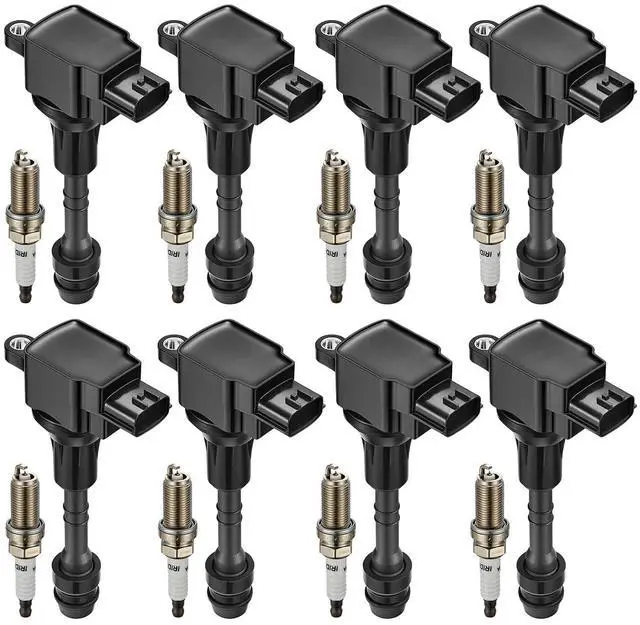 Main image of 8 Ignition Coils & 8 Spark Plugs UF510 6240 for Nissan for Infiniti | Fits 5.6L:QX56(04-06),Armada(05-06),TITAN(04-06),Pathfinder(04).OE:5C1482,1788335,GN10243,224487S015.Better MPG,Long-lasting