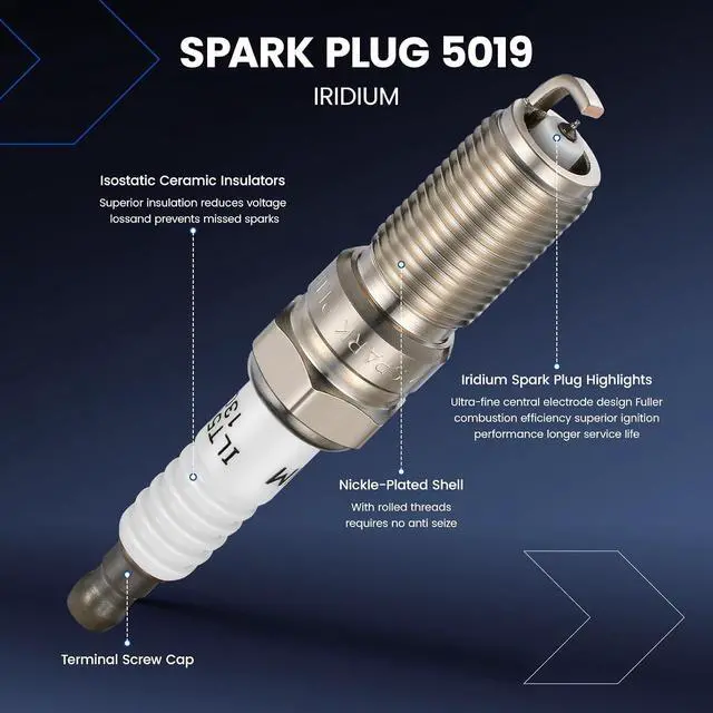 Alt view image 4 of 7 - 5 Ignition Coils & 5 Iridium Spark Plugs UF303 5019 for Chevy GMC | Fits 3.5/3.7L 2004-2008: Colorado(04-06),Canyon(04-06),H3(06),i-350(06),i-370(07-08). OE:12568062.Better MPG, Long-lasting