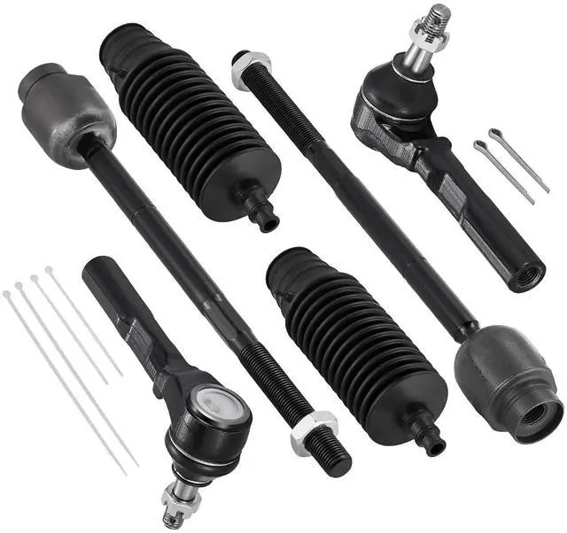 Main image of 6-PC Tie Rod Ends Kits Compatible with Chevy Malibu 2004-2012,2xOuter tie rod ES800086,2xInner tie rod EV80988,2xdust cover
