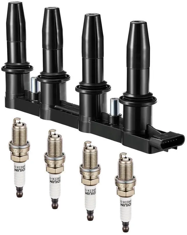 Main image of 1 Ignition Coil & 4 Iridium Spark Plugs UF620 4504 for Chevy Pontiac | Fits 1.6-1.8L 10-17: Cruze(13-15),Sonic(13-17),G3(10). OE:90919-02247,96476979,96476983,28163171.Better MPG, Long-lasting