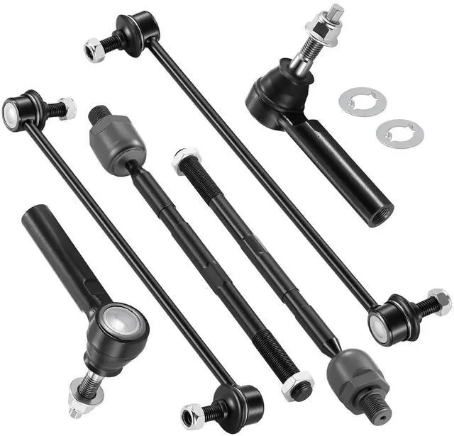 Main image of 6-PC Steering Suspension Kits Compatible with Chevrolet Traverse 2009-2017,2xInner tie rod-EV8005722xOuter tie rod-ES8002862xStabilizer Bar Link-K750155