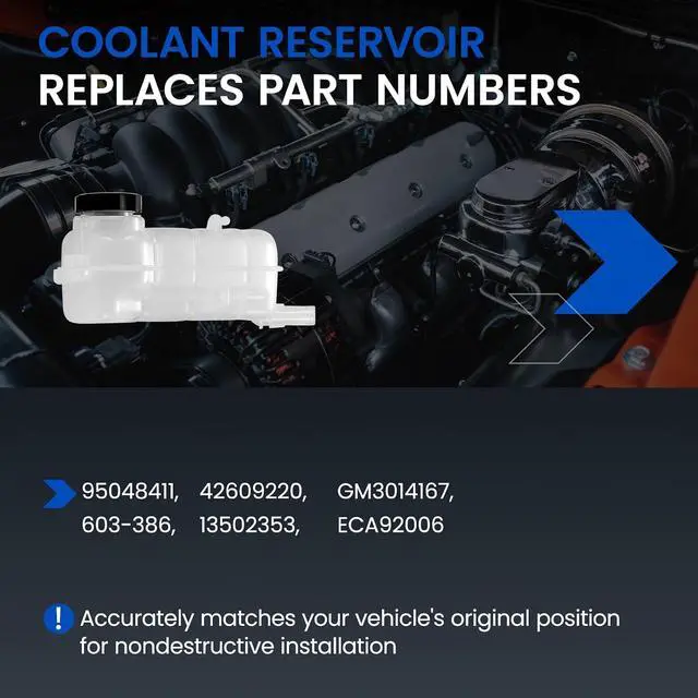 Alt view image 3 of 7 - 603-386 Engine Coolant Reservoir Tank for Chevrolet Sonic 12-20 | Fits Chevy Sonic 2012-2020 1.4/1.6/1.8L; OE 95048411/42609220; 900ml, pressurized cap; Direct replacement