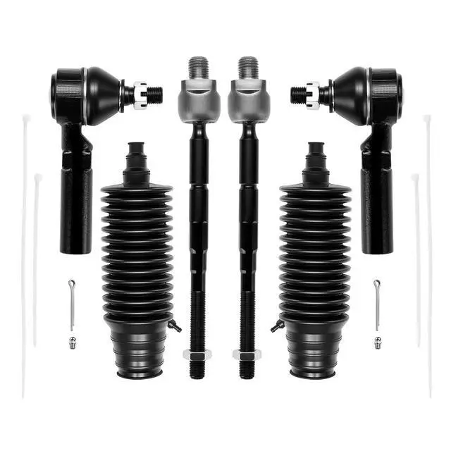 Alt view image 3 of 7 - 6-PC Tie Rod Ends Kits Compatible with Chevy Colorado 2004-2006,2xInner tie rod EV80433,2xOuter tie rod ES80761,2xdust cover