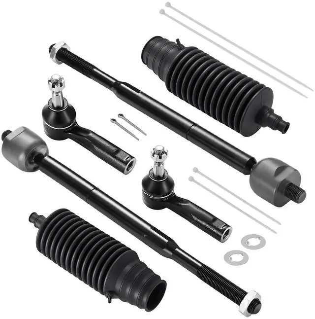 Main image of 6-PC Tie Rod Ends Kits Compatible with Chevy Cobalt 2005-2010,2xOuter tie rod ES800030,2xInner tie rod EV80445,2xdust cover