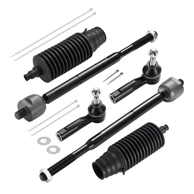 Alt view image 3 of 7 - 6-PC Tie Rod Ends Kits Compatible with Chevy Cobalt 2005-2010,2xOuter tie rod ES800030,2xInner tie rod EV80445,2xdust cover