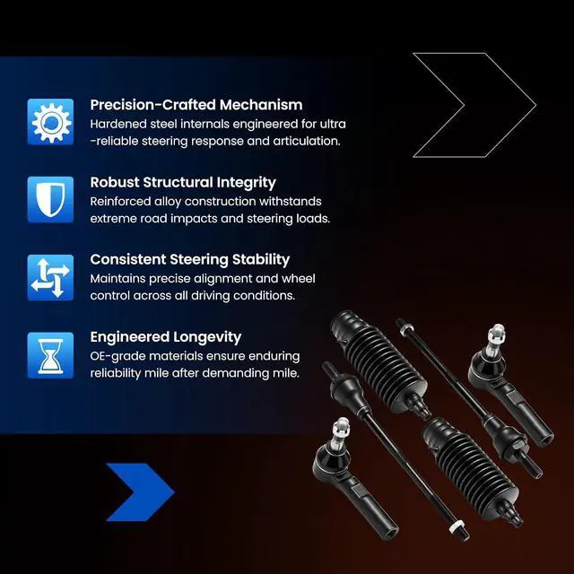 Alt view image 7 of 7 - 6-PC Tie Rod Ends Kits Compatible with Chevy Express2500 2003-2019,2xOuter tie rod ES3609,2xInner tie rod ES80277,2xdust cover