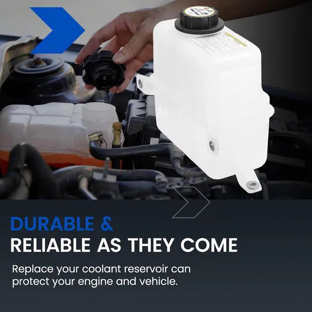 Alt view image 7 of 7 - 603-046 Engine Coolant Reservoir Tank for Ford 7.3L Diesel 95-97 | Fits Ford F-250/F-350/F-Super Duty 1995-1997 7.3L Diesel; OE 9C3Z8101B/F6TZ8A080EA; 1L, 15PSI cap, with sensor; Direct fit