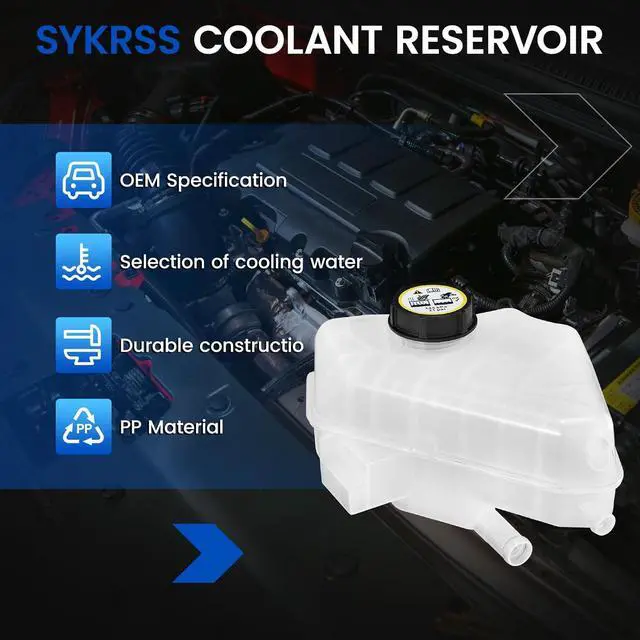 Alt view image 5 of 7 - 603-381 Engine Coolant Reservoir Tank for Ford Fiesta EcoSport 11-19 | Fits Ford Fiesta 11-19 1.6/1.0L & EcoSport 13 2.0L; 21PSI cap, 2 holes; Replaces BE8Z8A080A/BE8Z8100A