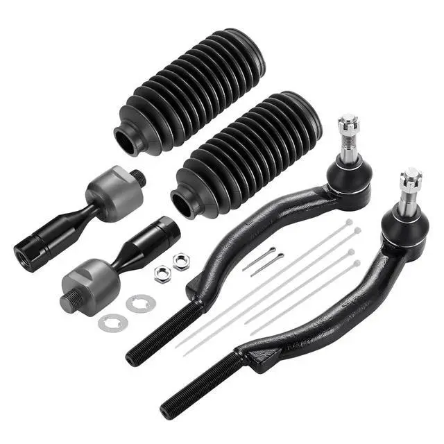 Alt view image 3 of 7 - 6-PC Tie Rod Ends Kits Compatible with Chevy Trailblazer 2003-2009,1xOuter tie rod ES3675,1xOuter tie rod ES3676,2xInner tie rod EV80965,2xdust cover