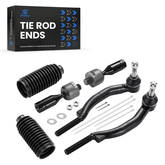 Alt view image 5 of 7 - 6-PC Tie Rod Ends Kits Compatible with Chevy Trailblazer 2003-2009,1xOuter tie rod ES3675,1xOuter tie rod ES3676,2xInner tie rod EV80965,2xdust cover
