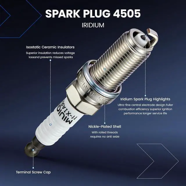 Alt view image 5 of 7 - 4 Ignition Coils & 4 Iridium Spark Plugs with Nissan for UF350 4505 | Fits Nissan 2.5L 02-06: Altima,Sentra.OE:22448-8H310,22448-8H315,5C1395,C1398. Direct fit.Better MPG, Long-lasting