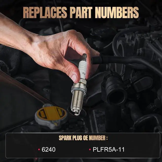Alt view image 3 of 7 - 6240 Iridium Spark Plugs 8 Pack Compatible with Nissan Armada Titan Pathfinder Armada 2004-2006 Compatible with INFINITI QX56 M45 FX45 Q45 2002-2010 4.5L 5.6L V8 Engine for PLFR5A-11 Spark Plug