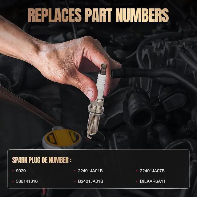 Alt view image 3 of 7 - 9029 Double Iridium Spark Plugs 4 Pack Compatible With Sentra Rogue Cube Altima Versa Pathfinder QX60 M56 FX50 QX70 1.6L 1.8L 2.0L 2.5L L4 Engine Replacement for 22401JA01B DILKAR6A11