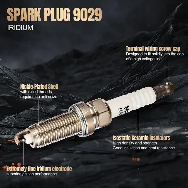 Alt view image 2 of 7 - 9029 Double Iridium Spark Plugs 4 Pack Compatible With Sentra Rogue Cube Altima Versa Pathfinder QX60 M56 FX50 QX70 1.6L 1.8L 2.0L 2.5L L4 Engine Replacement for 22401JA01B DILKAR6A11
