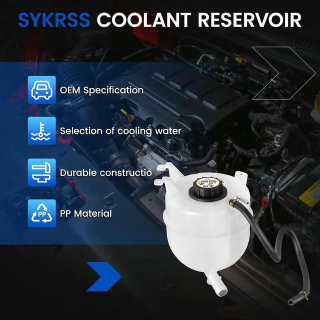 Alt view image 5 of 7 - 603-218 Engine Coolant Reservoir Tank for Ford E-350/E-450 6.0L | Fits Ford E-350/E-450 Super Duty 2004-2010 6.0L Diesel; OE 4C2Z8A080AA/9C3Z8101B; Pressurized, with cap & sensor; Direct fit