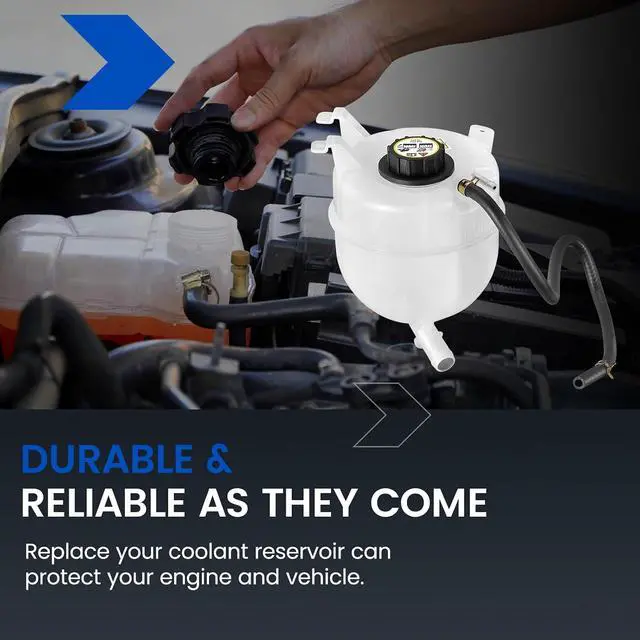 Alt view image 7 of 7 - 603-218 Engine Coolant Reservoir Tank for Ford E-350/E-450 6.0L | Fits Ford E-350/E-450 Super Duty 2004-2010 6.0L Diesel; OE 4C2Z8A080AA/9C3Z8101B; Pressurized, with cap & sensor; Direct fit