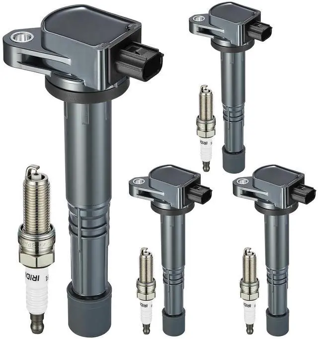 Main image of 4 Ignition Coils UF602 +4 Iridium Spark Plugs 97390 for Acura Honda | Fits: Honda 2.4L 2008-2015: ILX,Accord(08-12),Civic(12-15),CR-V(10-14),Crosstour(12-15). OE:UF602,C1662,30520R40007.