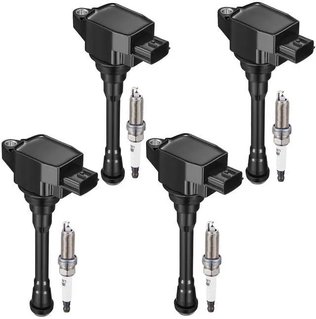 Main image of 4 Ignition Coils & 4 Iridium Spark Plugs UF708 91187 for Nissan | Fits 2.0L L4 2013-2019: NV200.OE:22448-1KT0A,2505302211,IC812,PR4011,PPCUC16.Stronger Spark,Smoother Engine Performance.