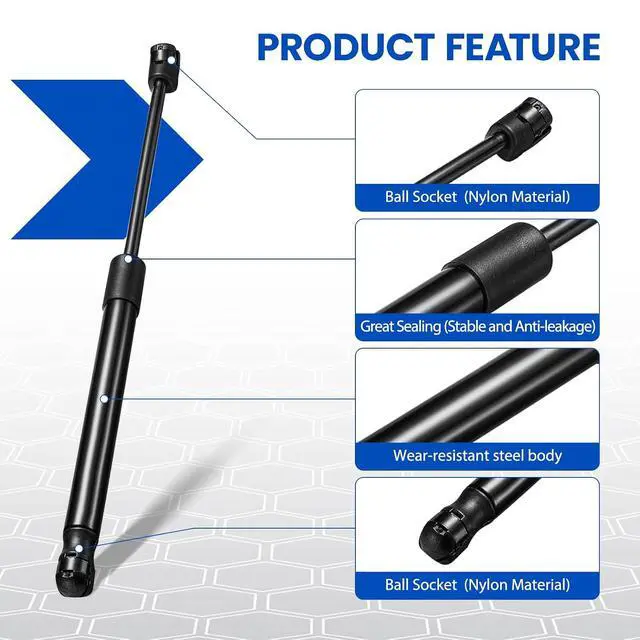 Alt view image 4 of 7 - Hood Struts 81161-C1000 Lift Support for Hyundai Sonata 2015-2017 | Compatible with Sonata 2015-2017 | OE# 6020/PM3570/941221 | Extended 14.28" Compressed 9.38" | 316N | 2 Pcs