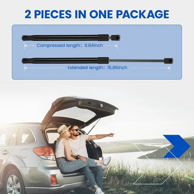 Alt view image 3 of 7 - 6421 Rear Window Struts Lift Support for Ford Excursion 2000-2005 | Fits Ford Excursion 2000-2005 | OE# PM2019EX/SG301026 | Extended 15.86" Compressed 9.84" | 636N | 2 Pcs