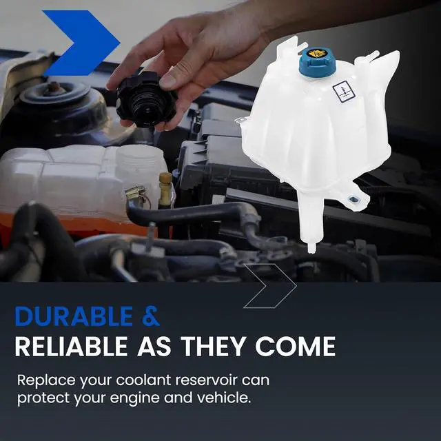 Alt view image 7 of 7 - 603-832 Engine Coolant Reservoir Tank for Ram ProMaster 14-21 | Fits Ram ProMaster 1500/2500/3500 14-21 3.6/3.0L; 20.3PSI cap, 1L, 3 holes; Replaces 52014880AA/68097622AA