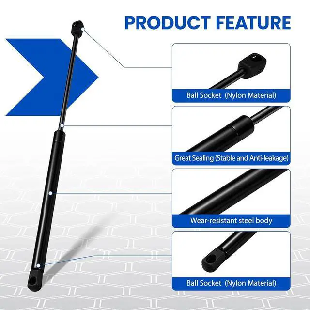 Alt view image 4 of 7 - Front Hood Struts 4364 for Ram 1500/2500/3500/4500/5500 2002-2010 | Compatible with Ram 1500-5500 2002-2010 all engines | OE# SG314036/55276321AB | Extended 18.98" Compressed 11.21" | 2 Pcs