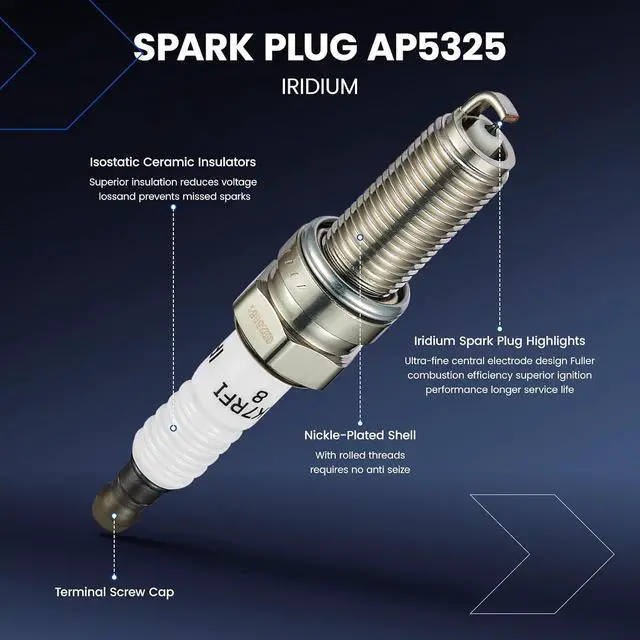 Alt view image 5 of 7 - 5 Ignition Coils & 5 Iridium Spark Plugs UF517 AP5325 for Volvo | Fits 2.4/2.5L 2004-2016: C30(08-13),C70(06-13),S40(04-11),S60(05-16),V50(05-11),V70(04-07),XC70(07-16).OE:30713417,8677837.