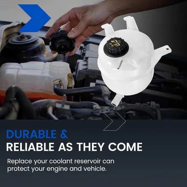 Alt view image 7 of 7 - 603-029 Engine Coolant Reservoir Tank for Ford E-Series 97-14 | Fits Ford E-150/E-250/E-350/E-450/E-550 97-14 & F-53 99-14; 16PSI cap, pressurized; Replaces FRT1511C/FRT1536C/4C2Z8A080BC