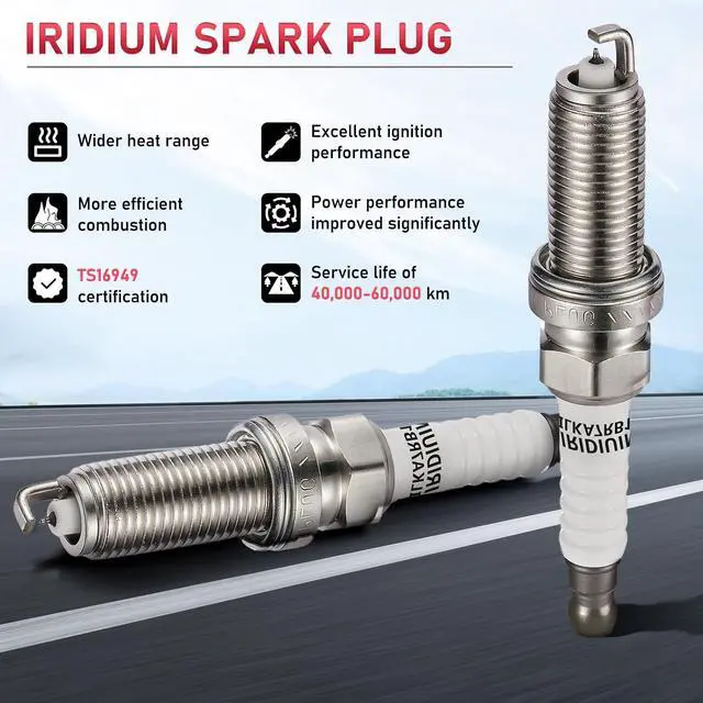 Alt view image 6 of 7 - 3444 Iridium Spark Plugs 4 Pack Compatible with Toyota Corolla Matrix Prius Compatible with Scion iQ xD Sentra Frontier CT200h 1.3L 1.8L 2.0L 2.4L 2.5L L4 Replaces 90919-01253 SC20HR11