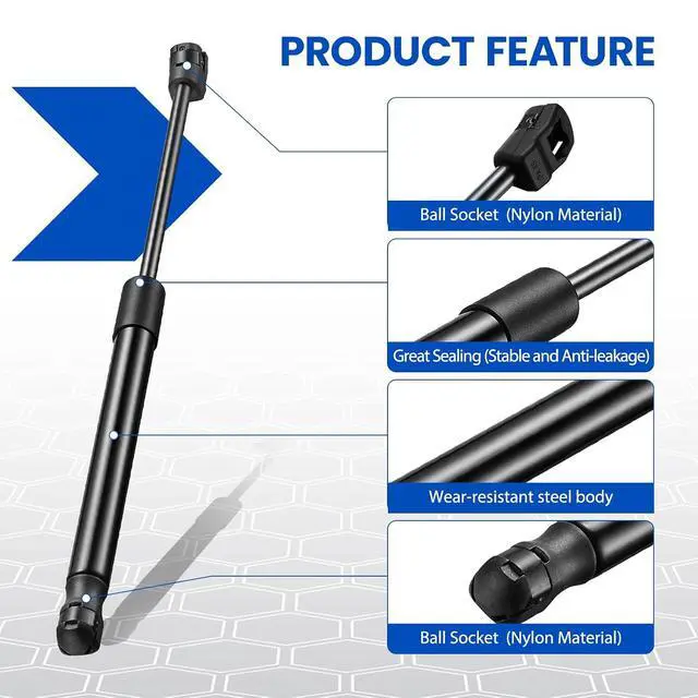 Alt view image 4 of 7 - Hood Struts 6020 Shock Lift Support for Hyundai Sonata 2015-2017 | Fits Hyundai Sonata 2015-2017 | OE# 81161-C1000/PM3570/941221 | Extended 14.3" Compressed 8.7" | 316N Force | 2 Pcs