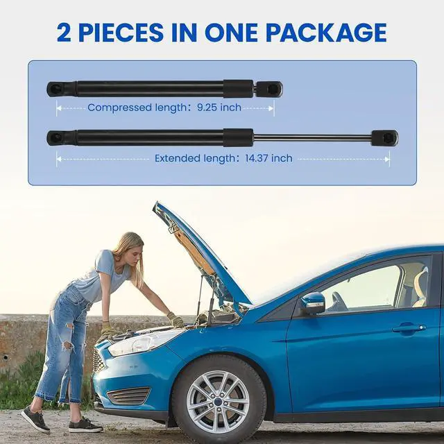 Alt view image 2 of 7 - Hood Struts PM1019 Shock Lift Support Gas Spring for Acura TL 06-08 | Compatible with Acura TL 2006-2008 | OE# 74145SEPH01 | Extended 14.37" Compressed 9.25" | 298N | 2 Pcs