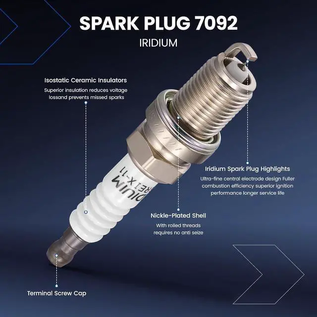 Alt view image 5 of 7 - 4 Ignition Coils & 4 Iridium Spark Plugs UF526 7092 for Saab | Fits 2.0L 2005-2011: 9-3(05-11),9-3X(10-11). OE:C1430,12787707,H6T60271,SKIC117,COP300 ,Direct fit.Better MPG, Long-lasting