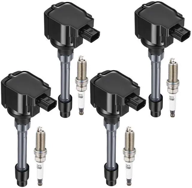 Main image of 4 Ignition Coils & 4 Iridium Spark Plugs UF749 93501 for Honda | Fits 1.5/2.0L 15-20: Civic(16-20),Fit(15-19). OE: CM11121A,305205RO003.Stronger Spark,Smoother Engine Performance.