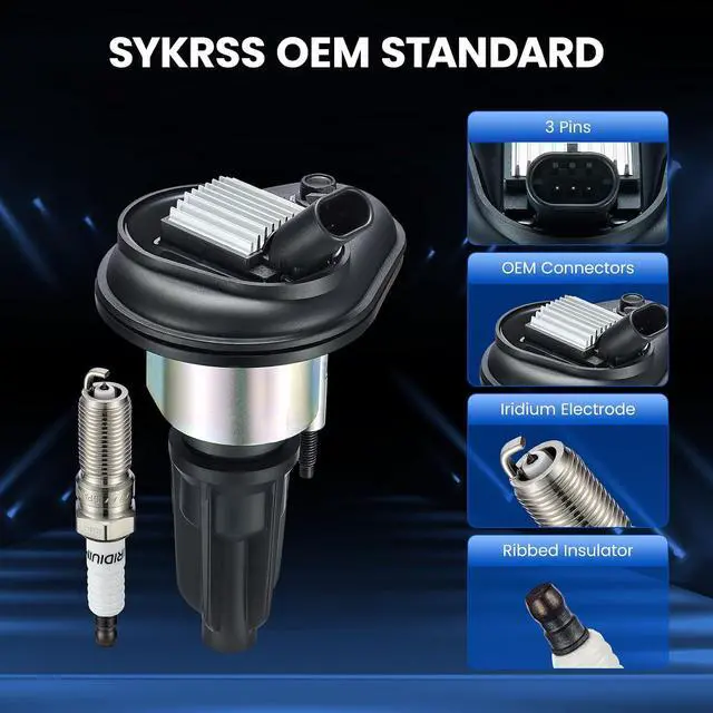 Alt view image 3 of 7 - 6 Ignition Coils & 6 Spark Plugs UF303 5019 for Chevy for GMC | Fits 2.8/3.5/3.7/4.2L 2002-2008: Rainier,Colorado,Trailblazer,Canyon,Envoy,H3,Ascender,i-280,i-350,i-370,Bravada.
