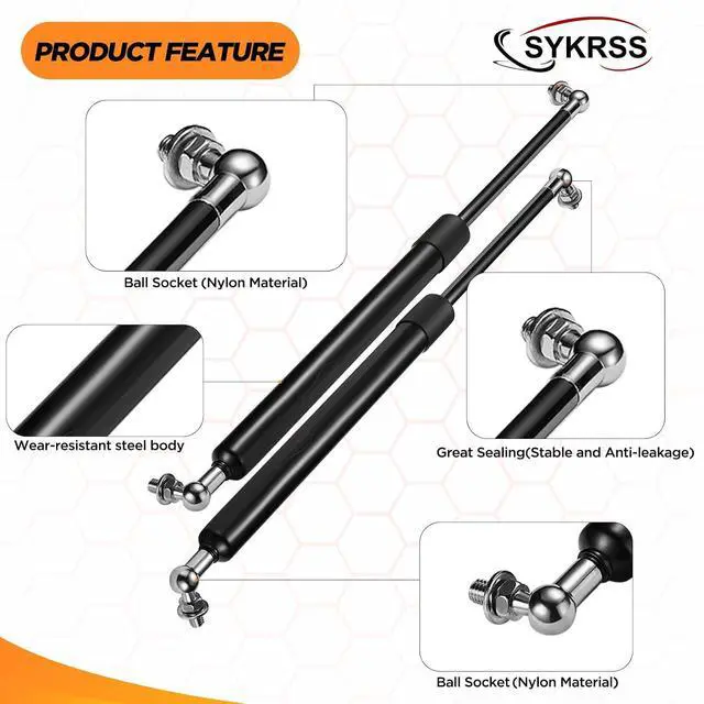 Alt view image 4 of 7 - Hood Struts 4361 for Toyota Land Cruiser & Lexus LX470 1998-2007 | Fits Land Cruiser & LX470 1998-2007 | OE# PM2027/53440-69025 | Extended 17.9" Compressed 12.2" | Ball studs included | 2 Pcs