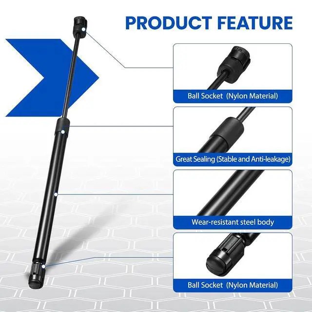 Alt view image 4 of 7 - Front Hood Struts 4153 for Ford F-150 2004-2008 & Lincoln Mark LT | Compatible with F-150 2004-2008 & Mark LT 2008 | OE# SG404075/8196257 | Extended 15.75" Compressed 10.26" | 374N | 2 Pcs