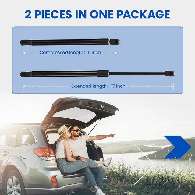 Alt view image 2 of 7 - Trunk Struts 4597 Shock Lift Support Gas Spring for Scion tC 05-10 | Fits Scion tC 2005-2010 | OE# SG329031/95411 | Extended 17" Compressed 11" | 712N | 2 Pcs | Rust-resistant