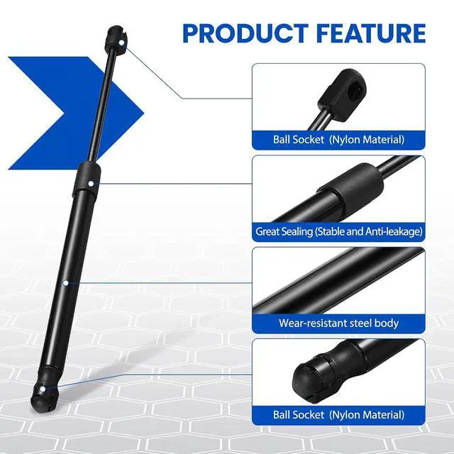 Alt view image 4 of 7 - Trunk Struts 4597 Shock Lift Support Gas Spring for Scion tC 05-10 | Fits Scion tC 2005-2010 | OE# SG329031/95411 | Extended 17" Compressed 11" | 712N | 2 Pcs | Rust-resistant